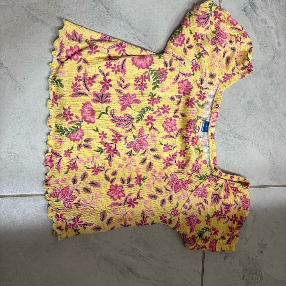 Floral Yellow and Pink Top